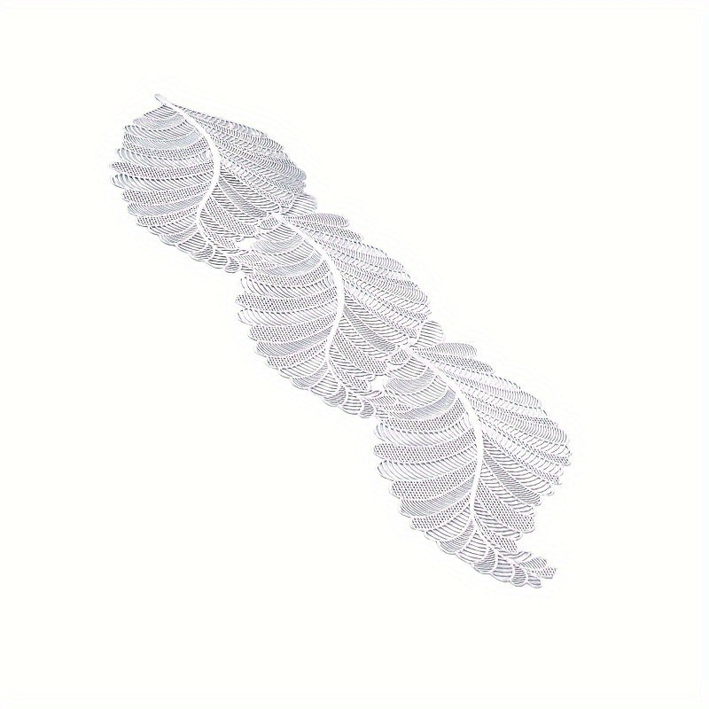 Gold Table Flag with PVC Leaf Design Heat-Resistant Anti-Slip for Coffee Tables 1 Piece