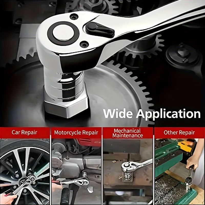 Adjustable Steel 1/2 Inch Drive Ratchet Wrench with Quick-Release and Round Head