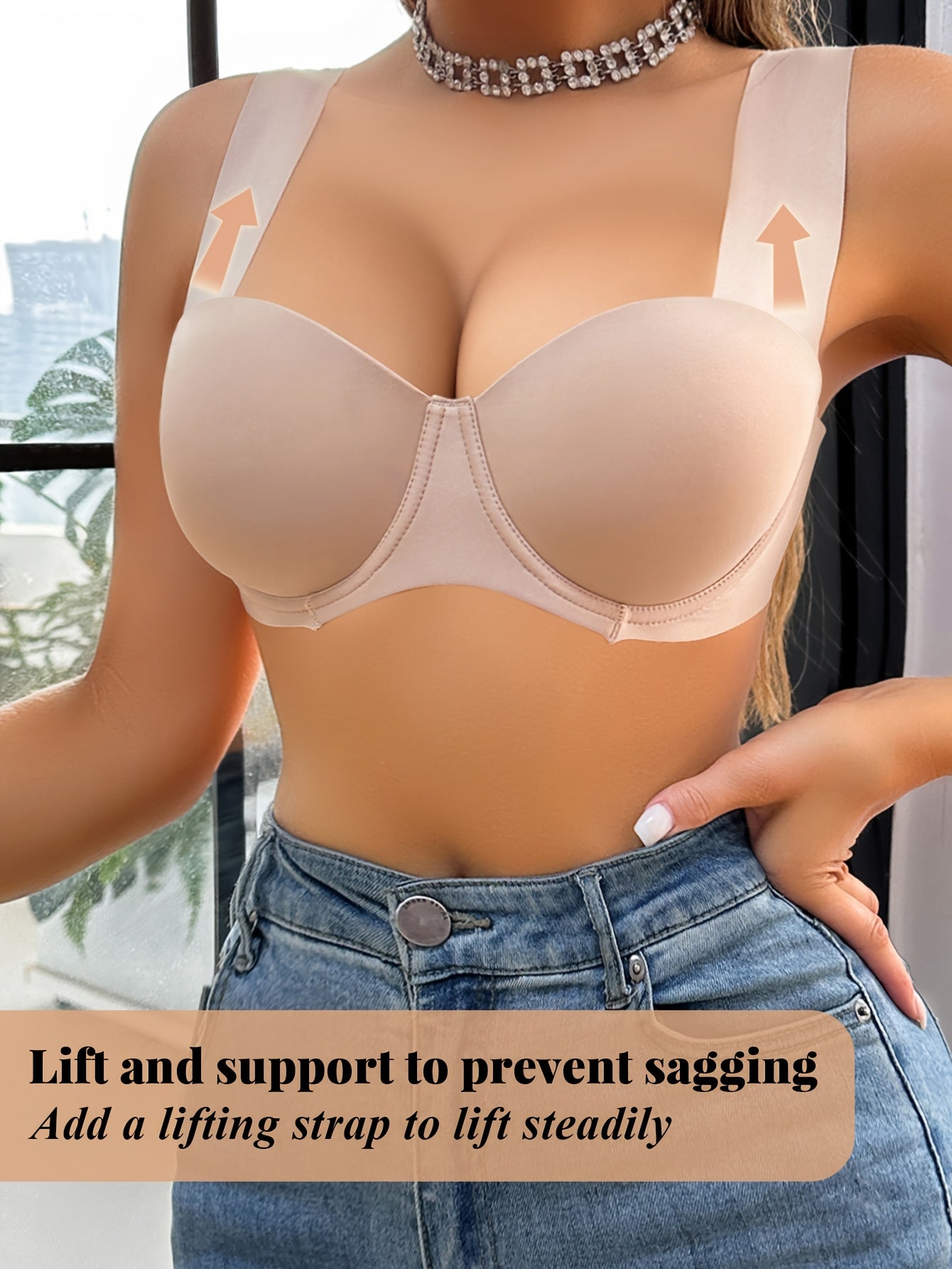 Women's Underwire Push-Up Bra Lingerie with Padded Cups