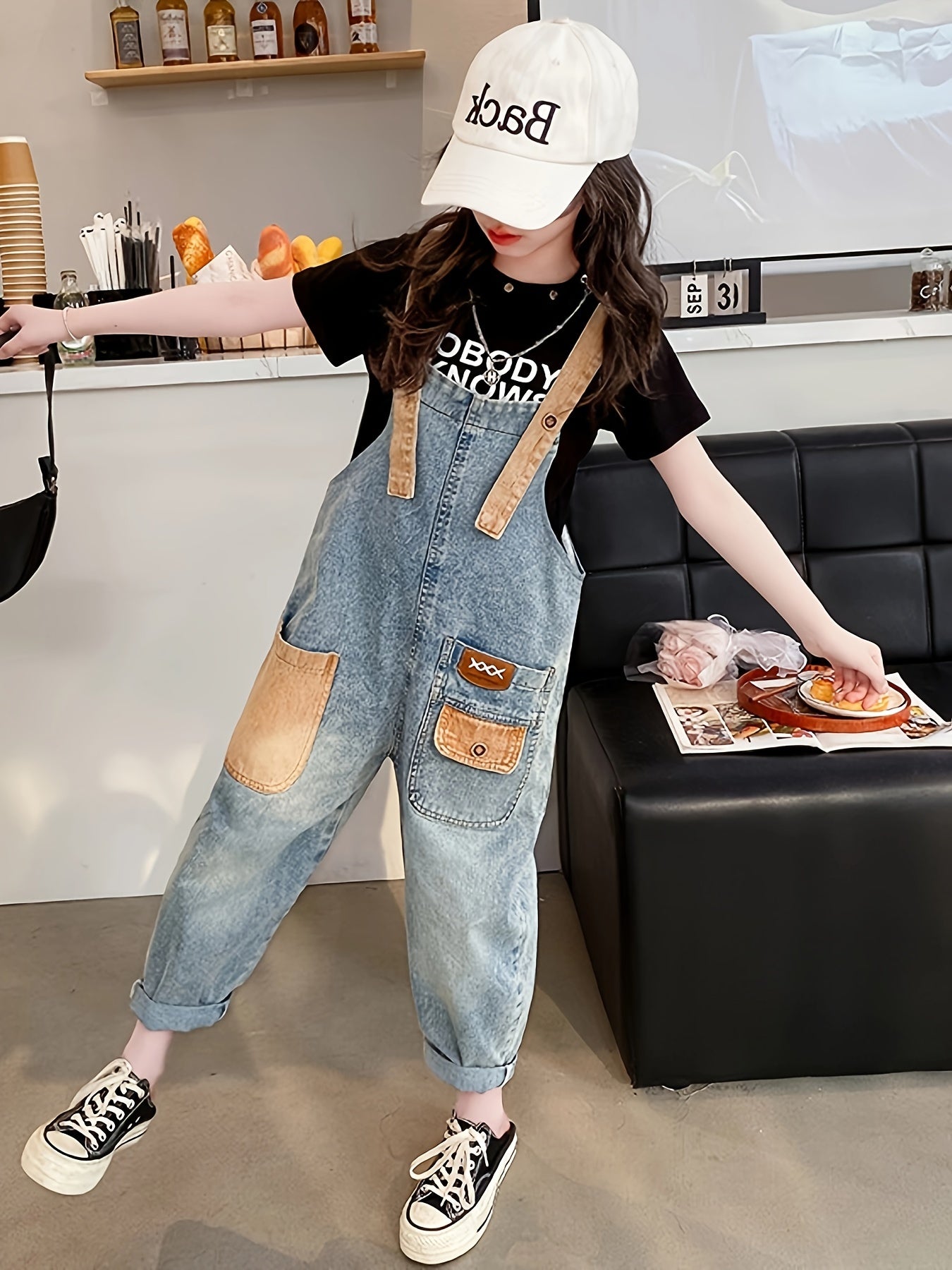 Детские летние джинсовые шорты свободного кроя с мультяшным узором