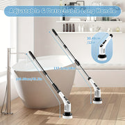 7 ta cho'tka boshli simsiz elektr spin scrubber, sozlanadigan tutqich, 360° aylanadigan quvvat bilan pol va hammomni tozalash uchun