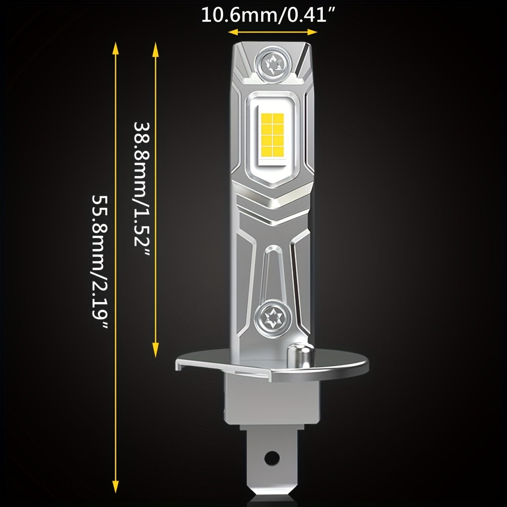 2 Pieces LED Car Fog Lights H1 Headlights Super Bright 6000K Plug and Play