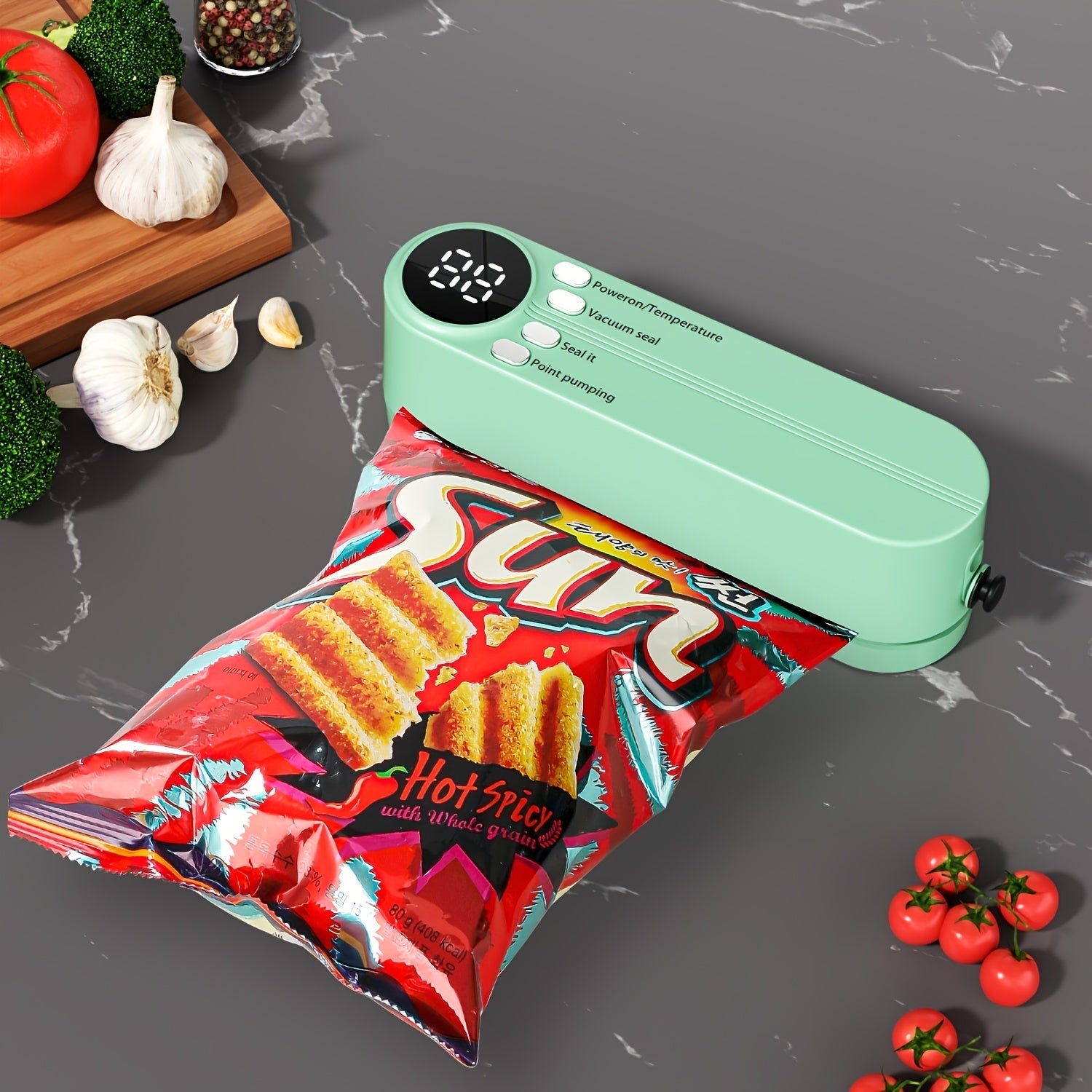 Portable Vacuum Sealer with Inflatable Pump USB Rechargeable Food Preservation Compact