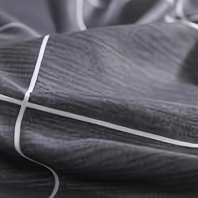 4-Piece Breathable Polyester Bedding Set with Zipper Closure for Bedroom and Living Room