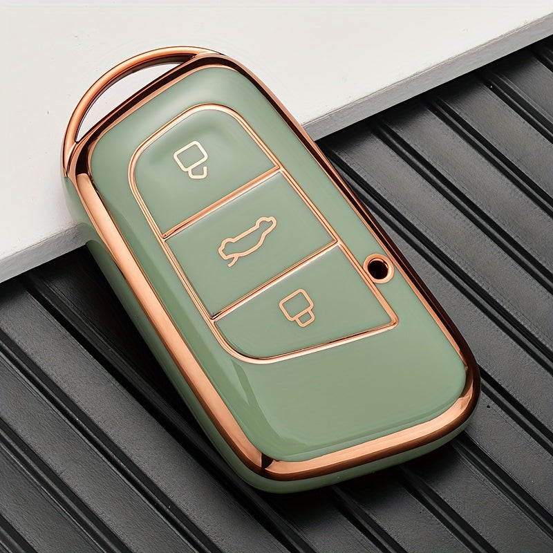 Luxury TPU Car Key Cover for Automotive Key Fob with Metallic Finish