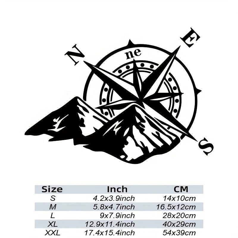 Adventure Vehicle Decals Reflective Compass Mountain Stickers Vinyl