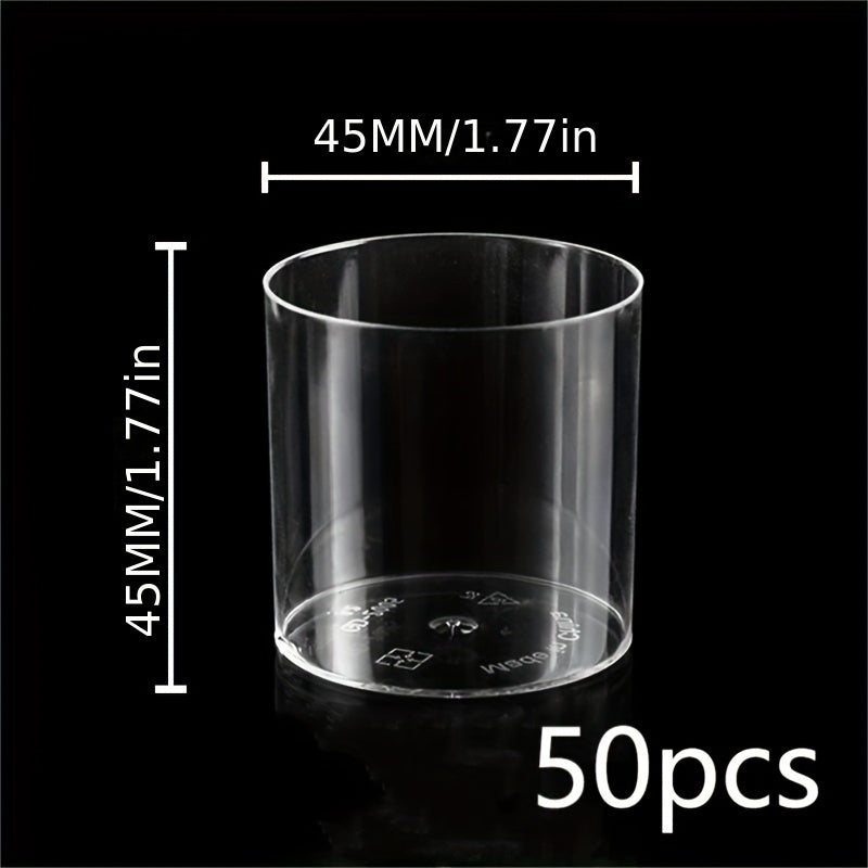 Одноразовые прозрачные десертные стаканы, набор 50 шт., для мусса, пудинга, торта, мороженого