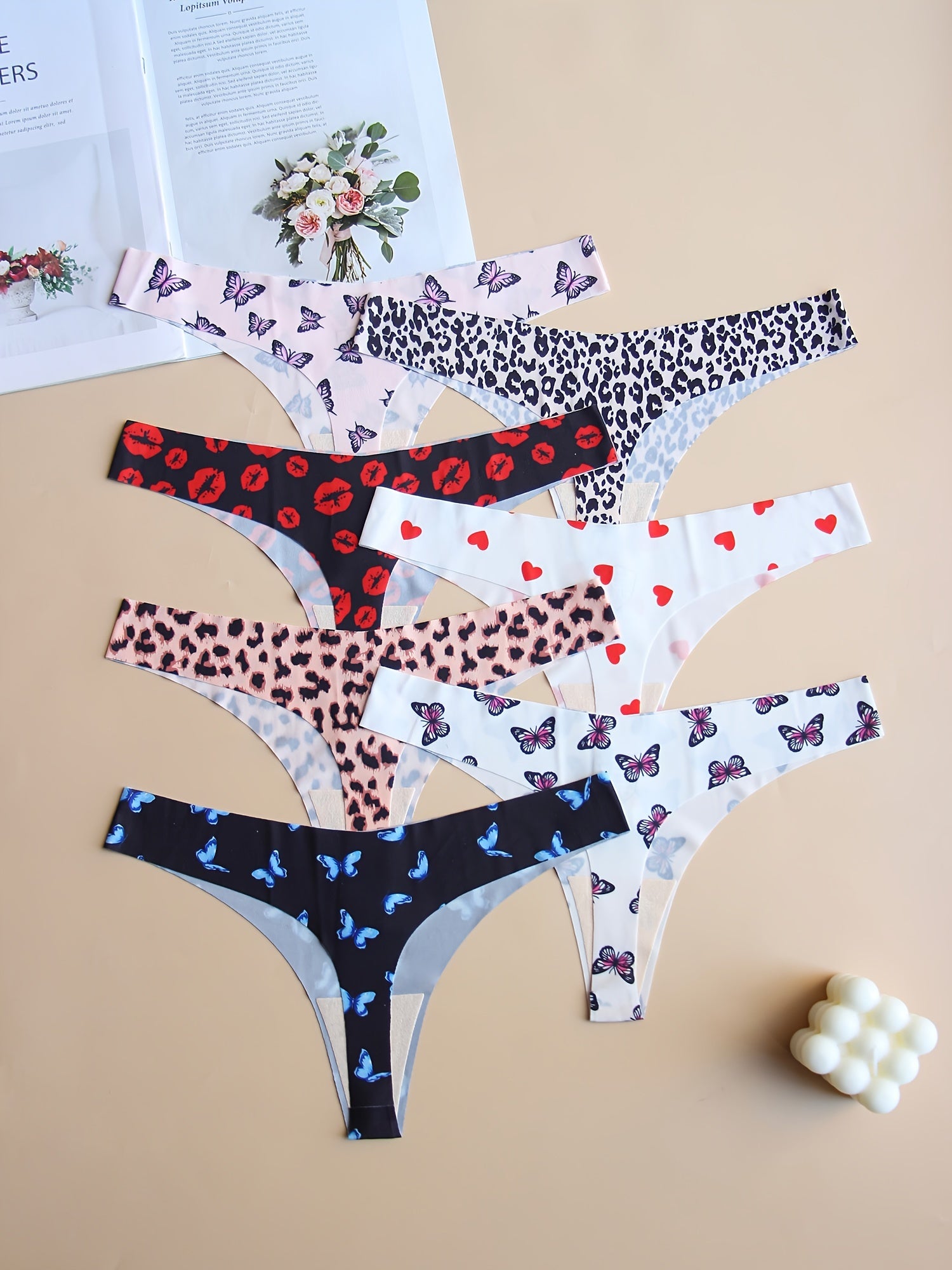 Seamless Thongs for Women Breathable Graphic Print Comfortable Underwear