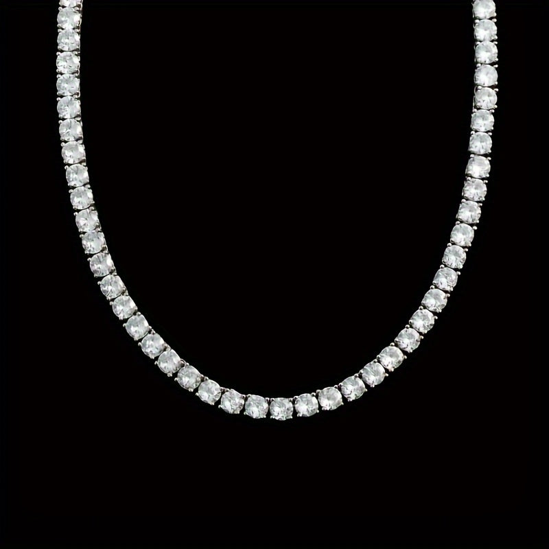 Sterling Silver Necklace with 30 Carat Moissanite Pendant Hip Hop Style for Couples Engagements Birthdays