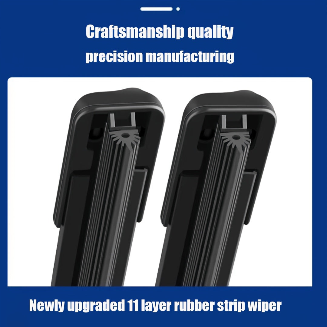 Universal Car Windshield Wiper Set 11-Layer Rubber Durable Silent Sizes 35.56cm-71.12cm