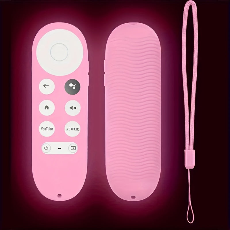 Glow-in-the-Dark Silicone Remote Control Case with Lanyard for Chromecast TV 2020