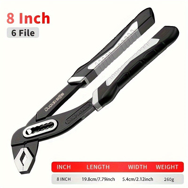 Adjustable Water Pump Pliers with Quick-Release, Multi-Functional Plumbing Hand Tool