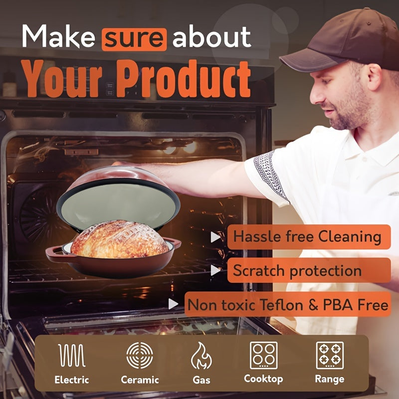 11 dyuymlik emalli qumtaşli qozon, non va sourdough pishirish uchun