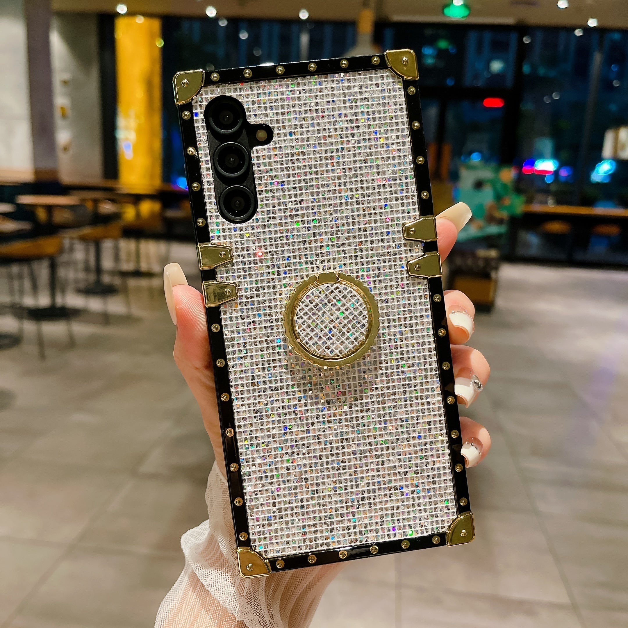 Diamond Studded Phone Case for Samsung Models Durable PC Protective Cover