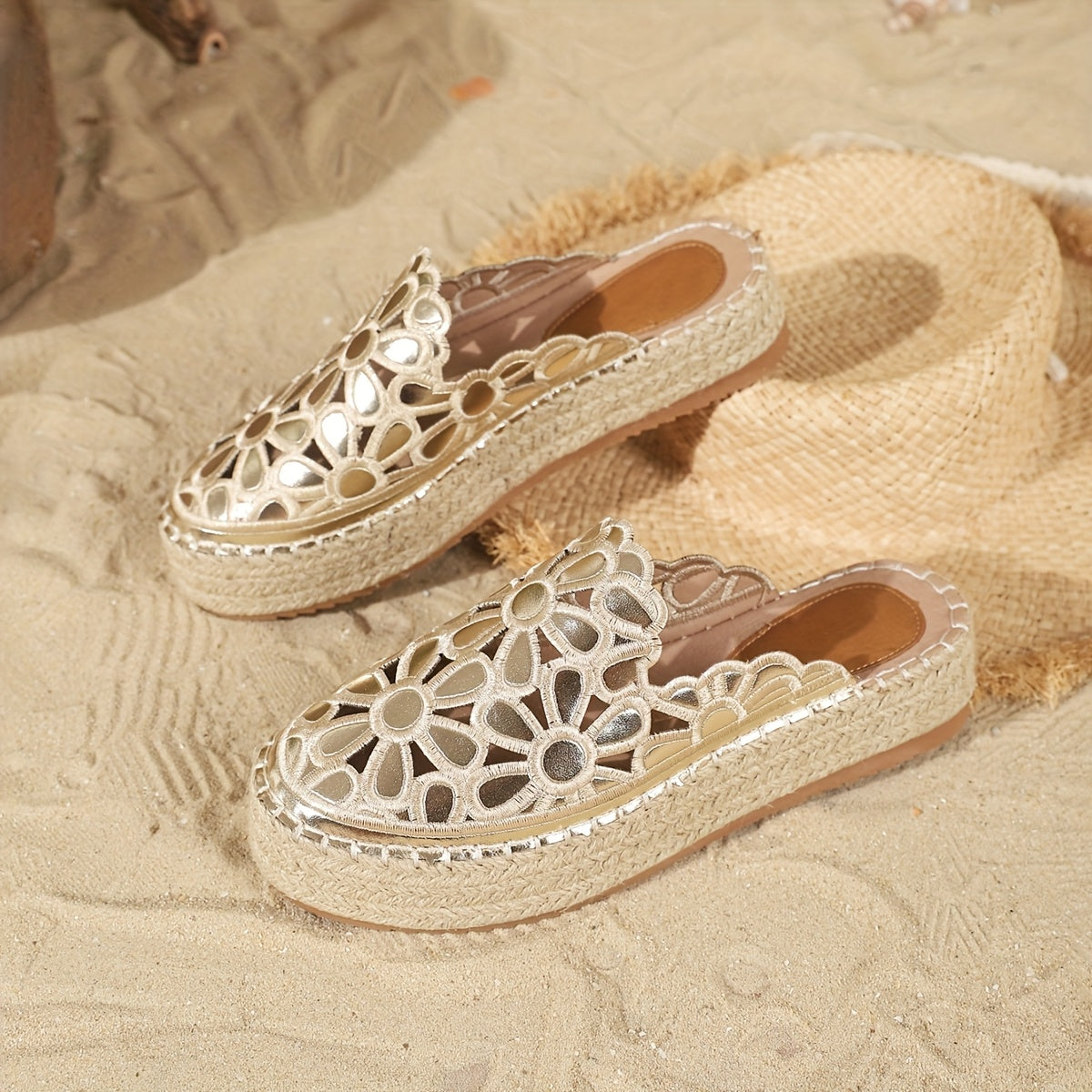 Women’s Floral Espadrille Wedge Shoes Lightweight Summer Beach Vacation