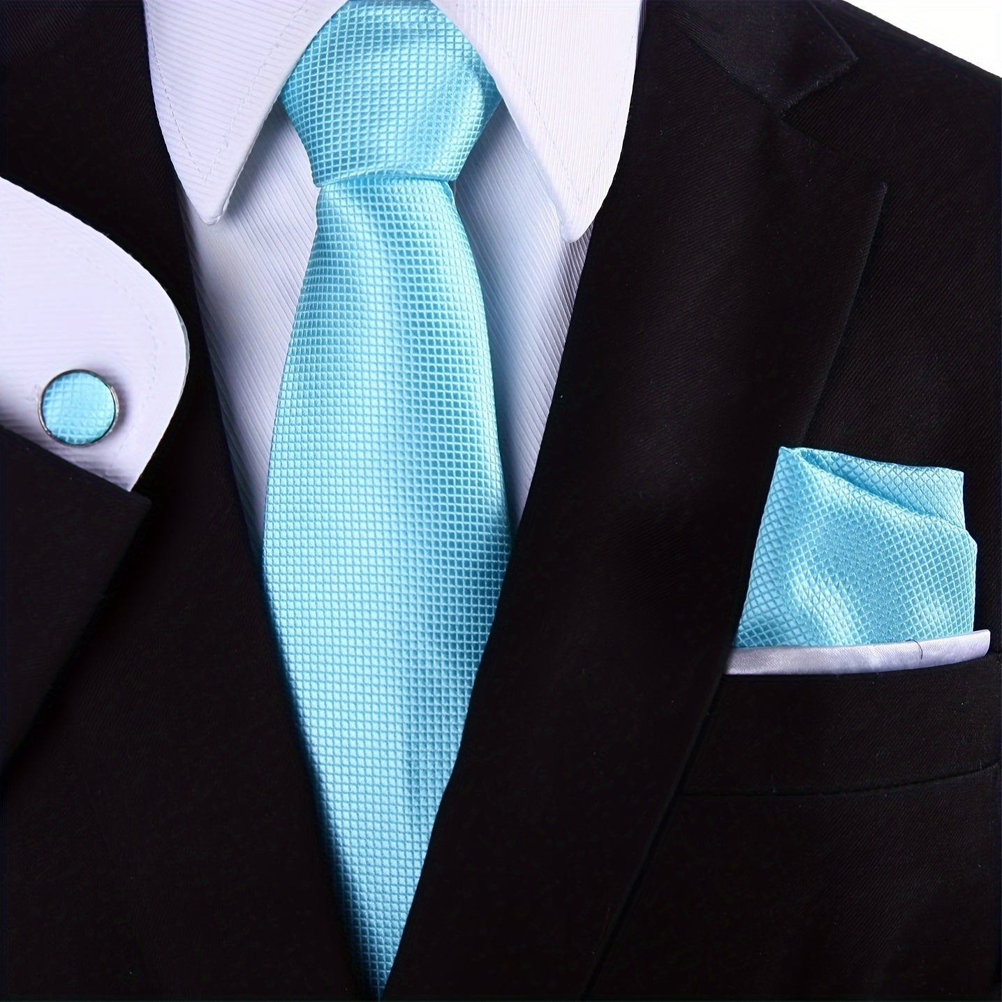 Мужской формальный набор галстуков с карманным платком и запонками для свадеб и деловых встреч