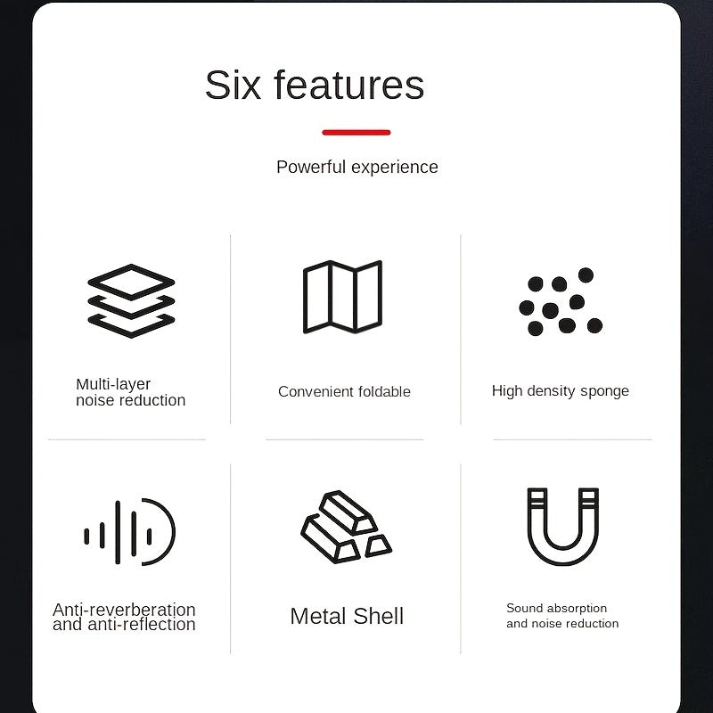 Портативная студия для записи пения с ветрозащитными, звукопоглощающими и шумоподавляющими функциями. Включает профессиональный микрофонный чехол и складной звукопоглощающий экран. Идеально подходит для Ид.