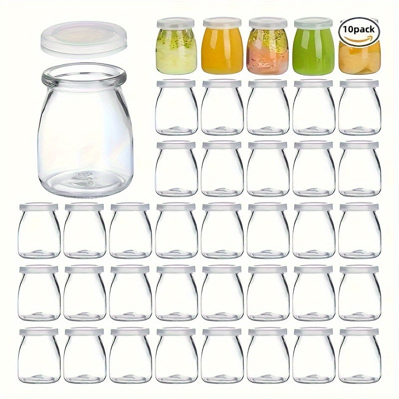 Set of 10 Glass Mason Jars with Flip-Top Lids 4oz Reusable Storage Containers