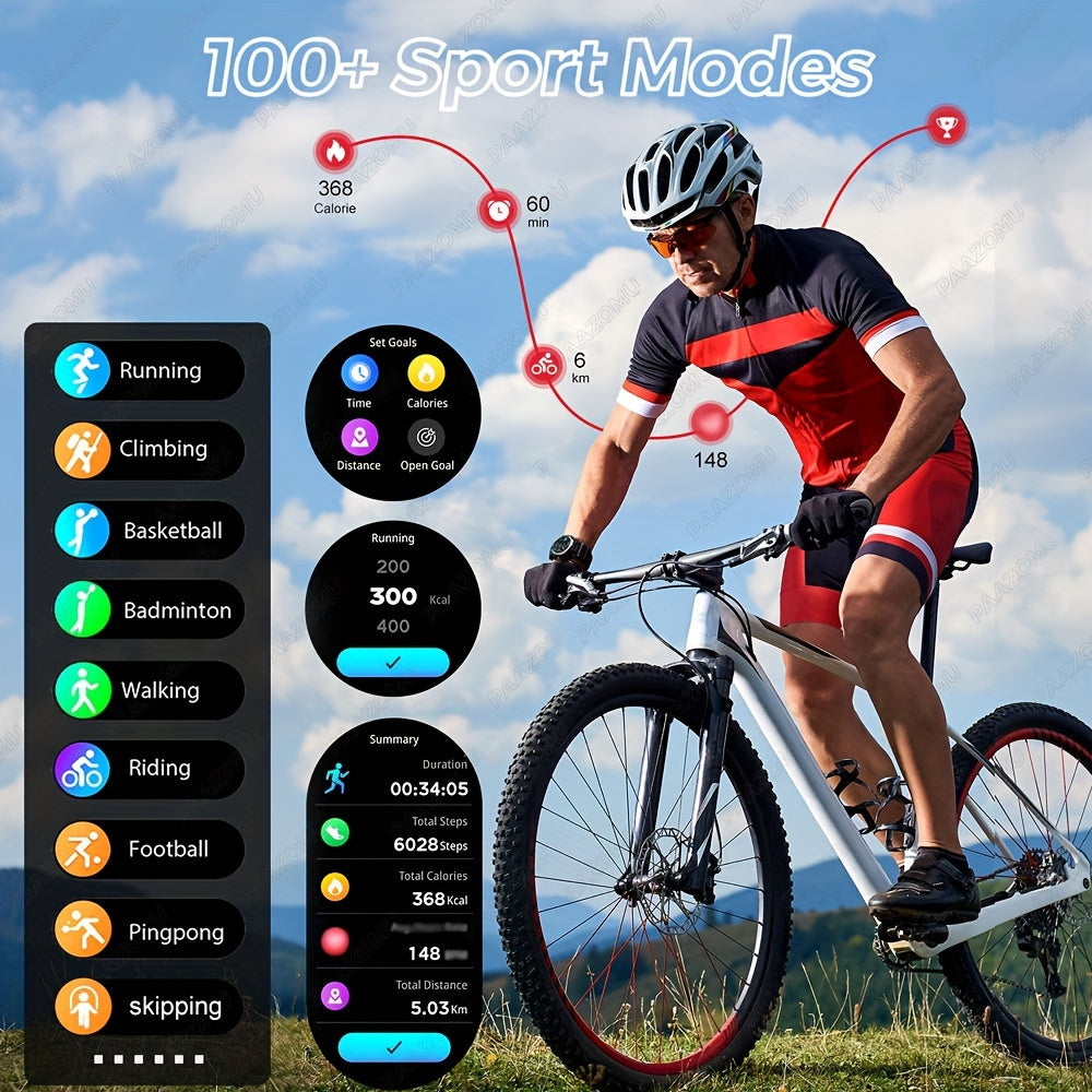 Erkaklar uchun yangi 3 in 1 aqlli soat, quloqchinlar, musiqa, fitnes kuzatuvchi, 1.46 dyuym HD ekran, qo'ng'iroq qilish/olish, dinamik, yozish, sport kuzatuvchi, iOS va Android bilan mos, uzoq kutish vaqti.