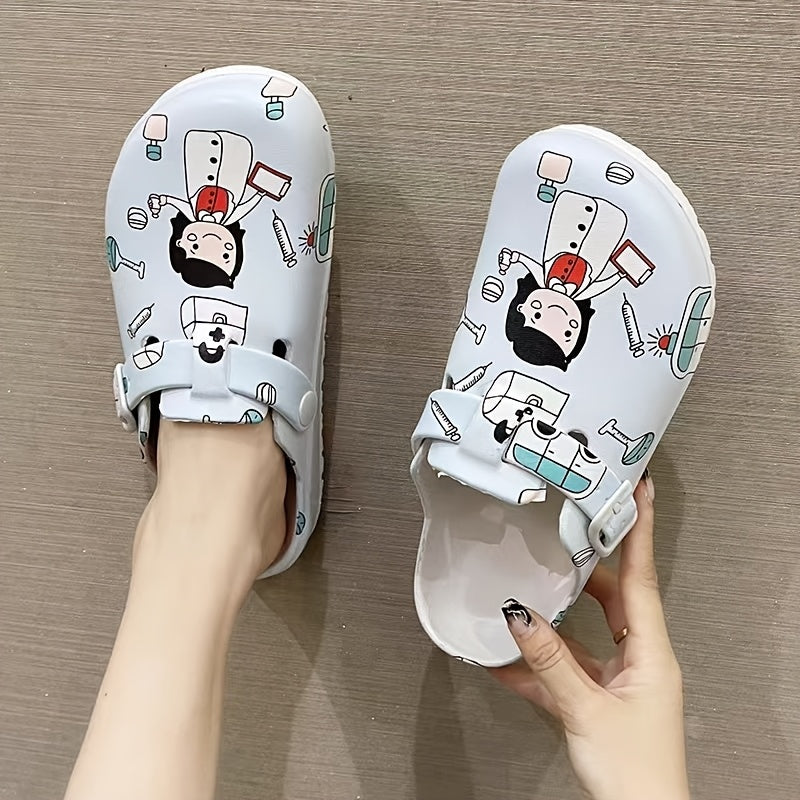 EVA Cartoon Slip-Resistant Nurse Shoes Flat Heel Breathable All-Season