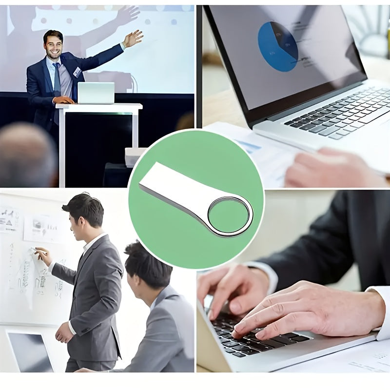 Metal USB Flash Drive 8GB to 110GB High-Speed USB 2.0 Keychain Storage for Photos Videos Files