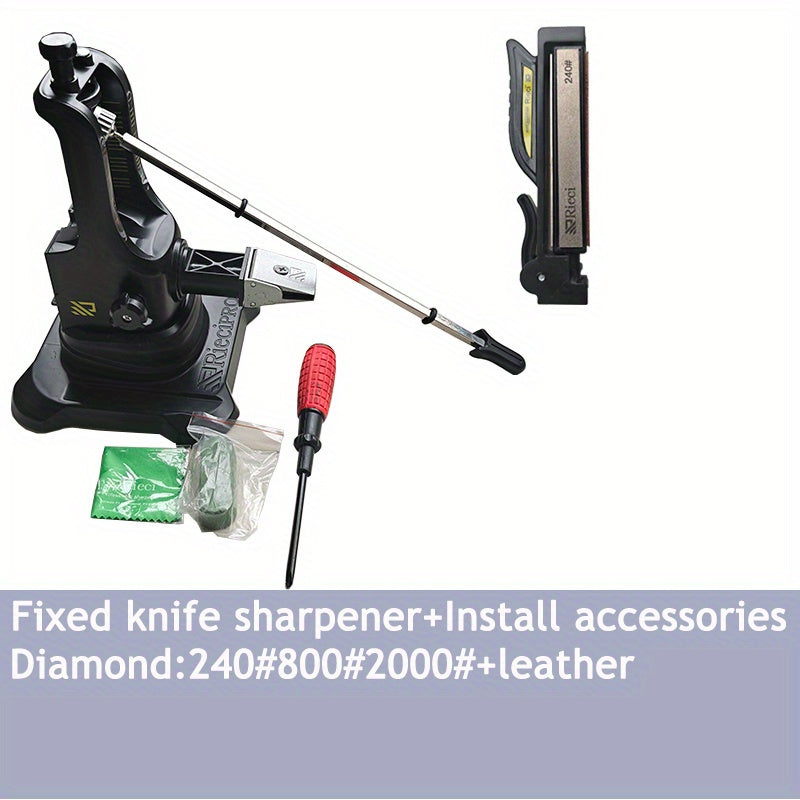 Afilador de cuchillos de ángulo fijo con piedra de diamante para uso en exteriores de cocina base de aleación duradera