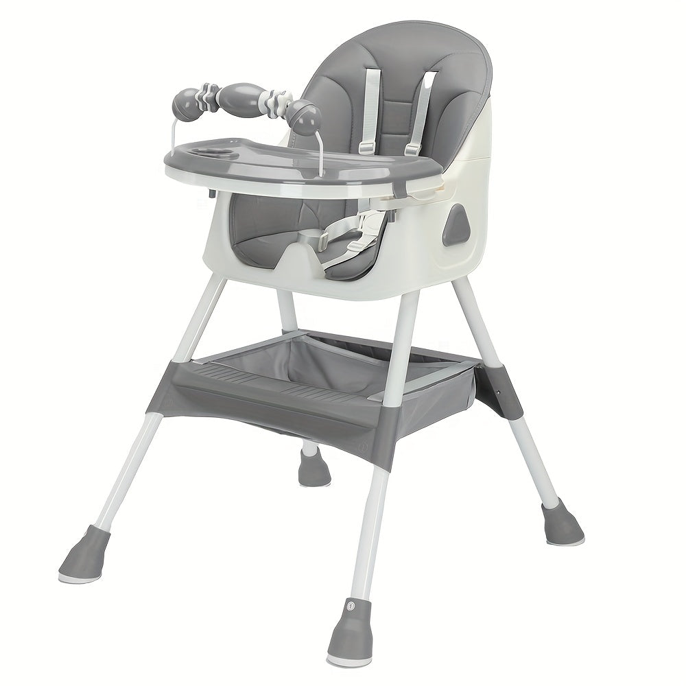 Children's Adjustable High Chair with Table and Food Plate for Toddlers