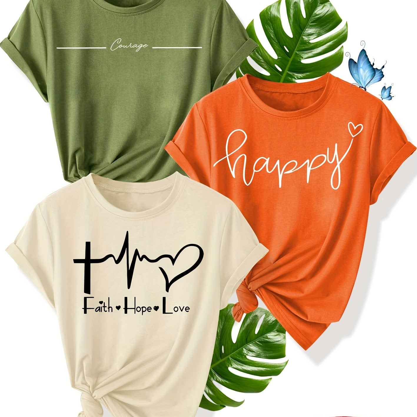 Women’s 3-Pack Cotton Short Sleeve T-Shirts Casual All-Season Comfort