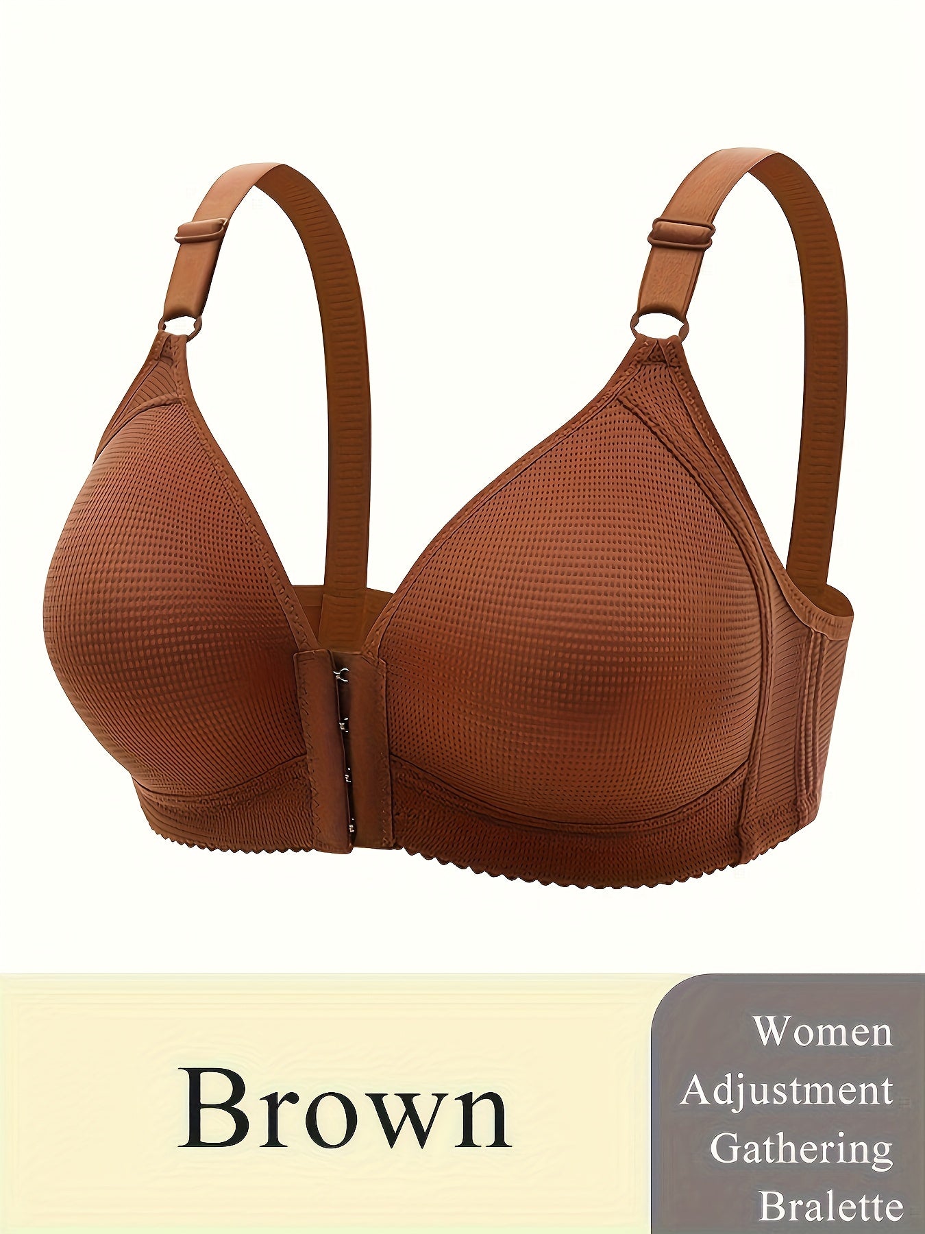 Olddan yopiladigan plussayz brassoy, nafas oladigan mato, qulay moslashuv, olib tashlanmaydigan to'ldirish va barcha mavsumlar uchun mos.