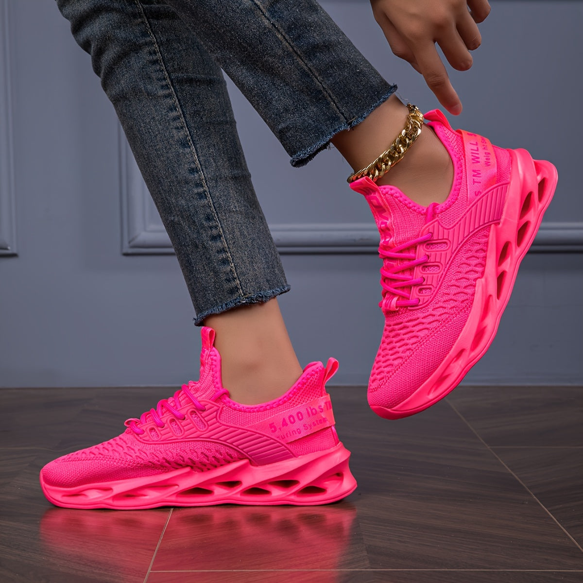 Women's Breathable Running Shoes Lightweight Pink White Purple Red Casual Sneakers