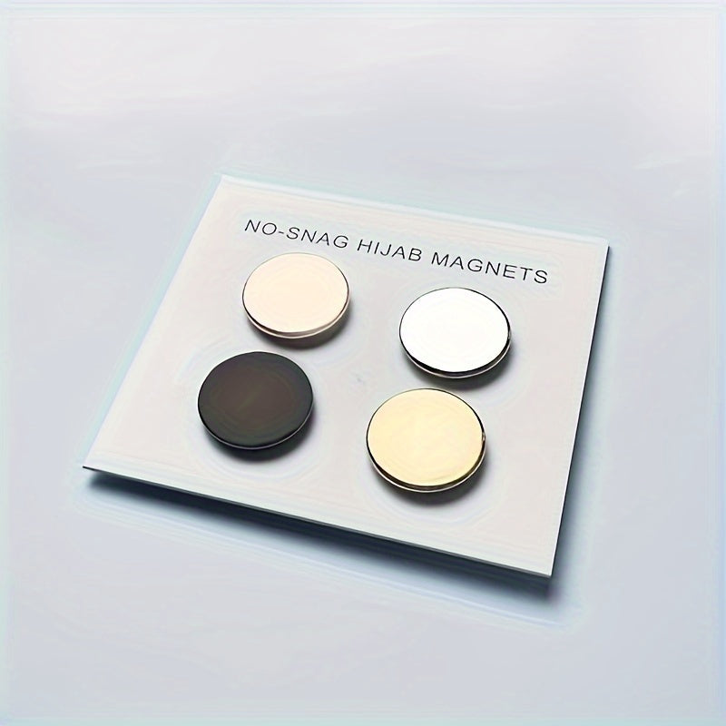 Set of 4 No-Snag Alloy Magnet Clips for Hijabs and Scarves 1.4cm