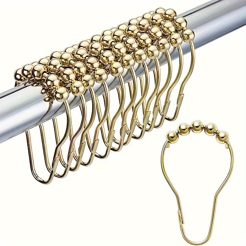 12 Versatile Metal Curtain Hooks for Shower and Window Hanging Set of 12