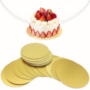 Set of 10 Gold Round Cake Boards Disposable Grease-Proof Food Grade for Cakes Pizzas