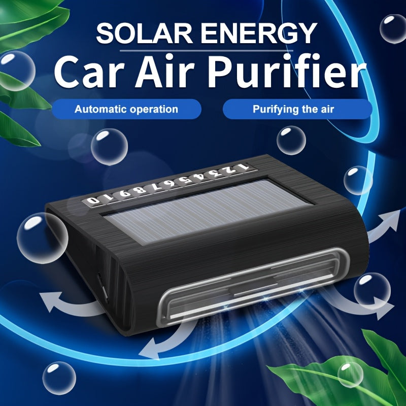 Автоматический очиститель воздуха для автомобиля на солнечной энергии с датчиком вибрации, фильтрация на 7 дней