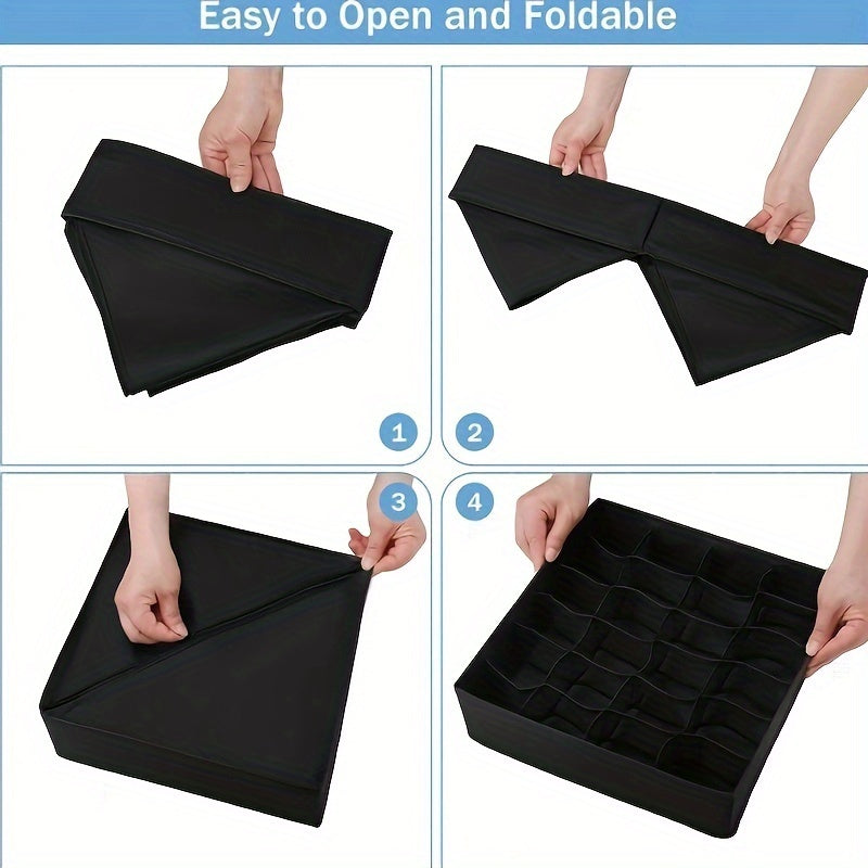 Органайзер для ящиков 24-клеточный тканевый контейнер для хранения нижнего белья, носок и одежды - легкий, складной дизайн с отдельными отделениями для легкой организации