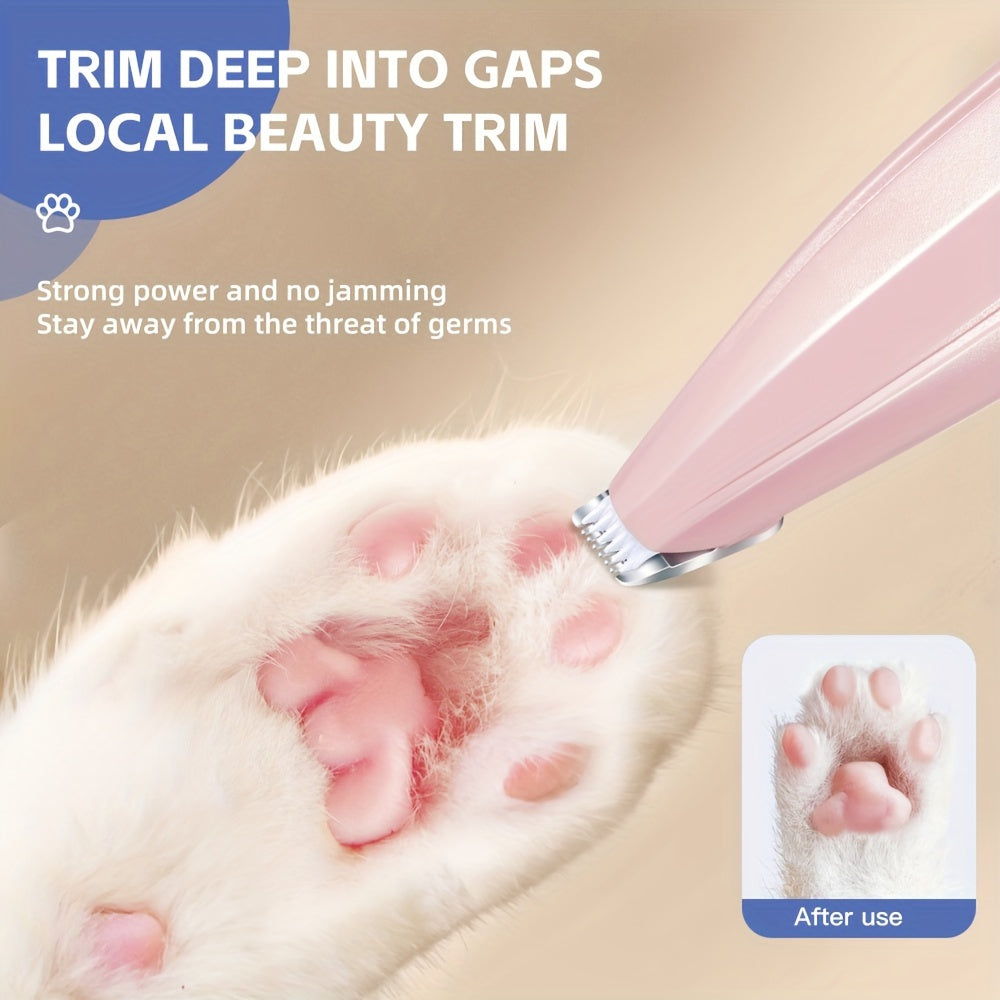 Cortapelos inalámbrico para mascotas, bajo nivel de ruido, recortadora eléctrica para gatos y perros