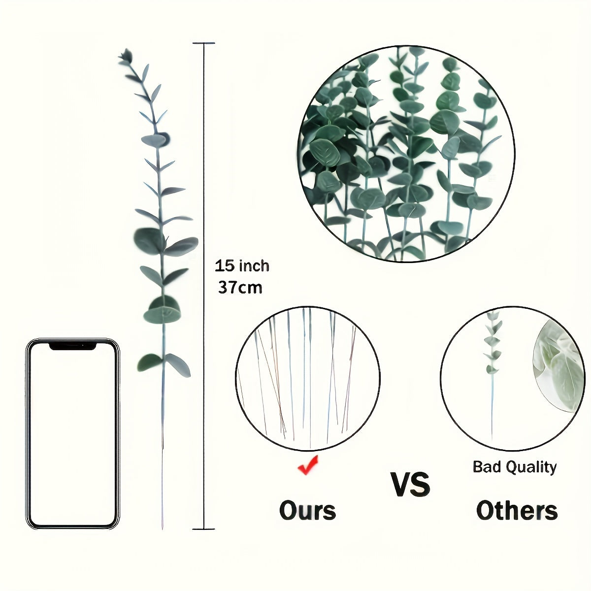 Artificial Eucalyptus Stems for Vase Wedding Bouquet Home Decor 12-48 Pack