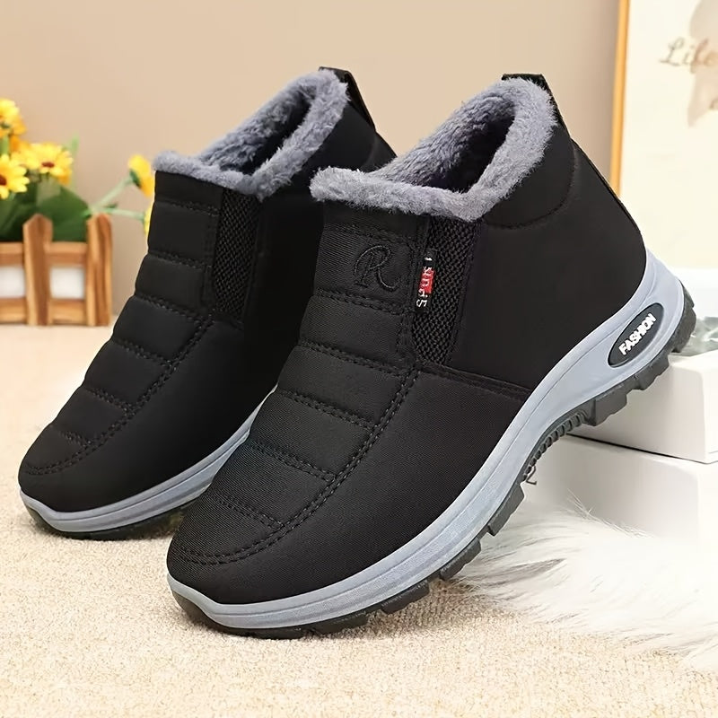 Women's Winter Boots Non-Slip Insulated Hiking Boots Black Waterproof
