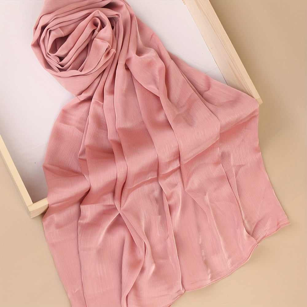 Pañuelo de cabeza clásico plisado de color sólido para uso casual, viaje y actividades al aire libre