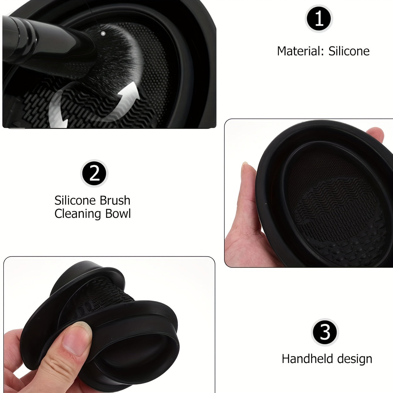 Naylon tolalar bilan makiyaj cho'tkasi to'plami, ABS plastik tutqichlar, uniseks yuvish sumkasi, kirpik buruvchi, gubkalar, silikon tozalash idishi, palma cho'tkasi - fondyot, qizarish va kukun qo'llash uchun to'liq to'plam