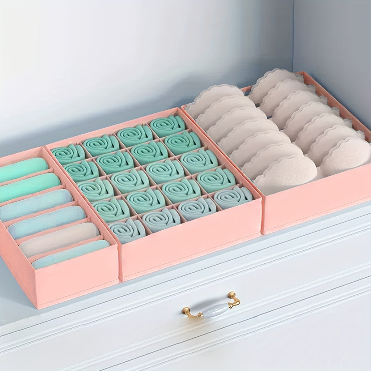 Multi-Grid Storage Baskets for Underwear Bras Socks Clothes Space Saving Organizer