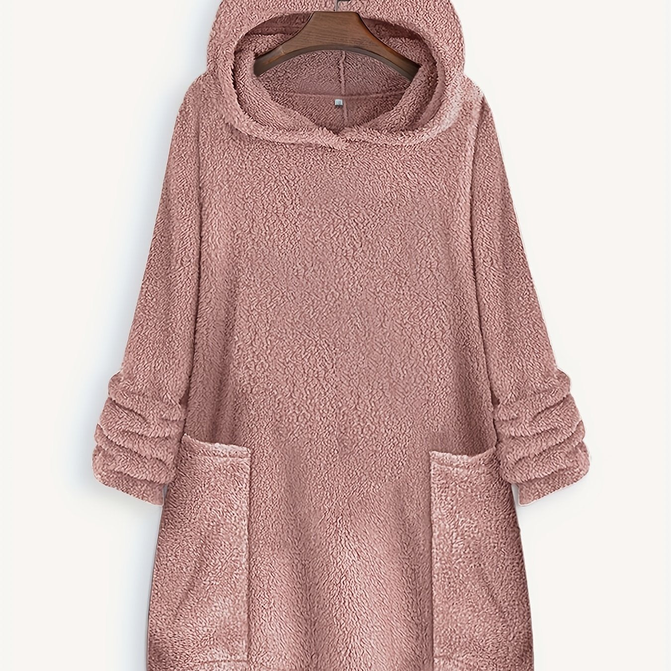 Plus Size Women's Fleece Hoodie Sweatshirt with Pockets and Long Sleeves