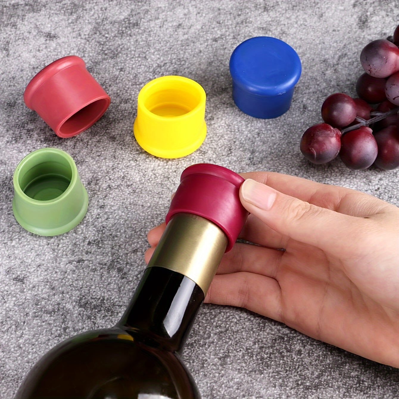 Silicone Wine Bottle Stopper Food Grade Multicolor Leak-Proof Sealed Fresh-Keeping Plug