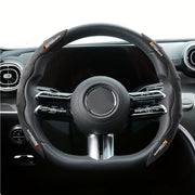 Fluffy Breathable Anti-Slip Steering Wheel Cover for 36-38cm Vehicles