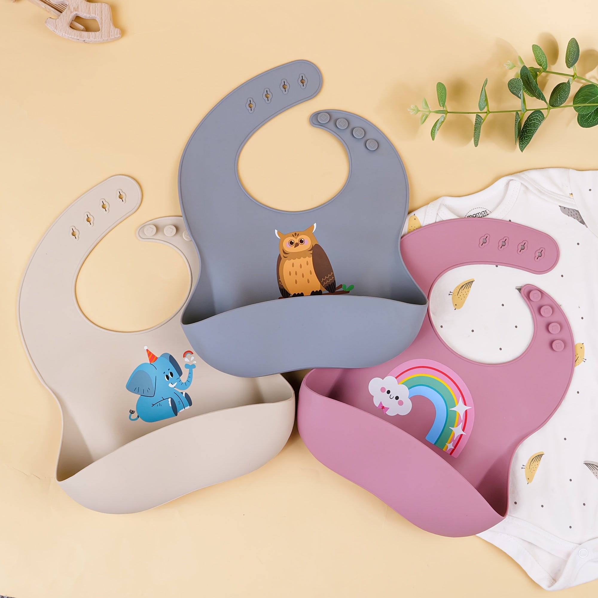 Kids Silicone Bibs Waterproof Washable Mess-Free Feeding Bib for Toddlers