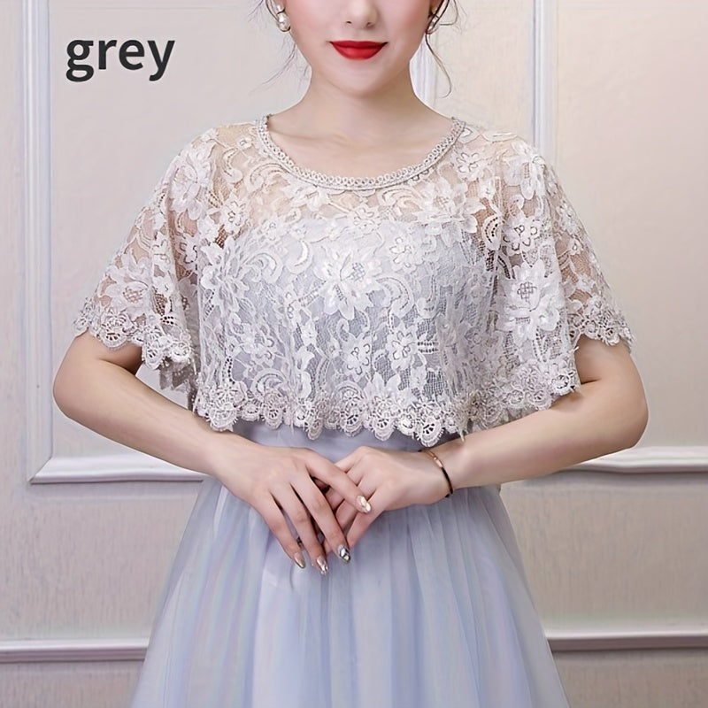Bridal Lace Shawl Polyester Cape for Wedding Gowns and Special Occasions