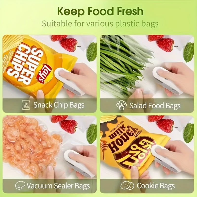 Portable USB Rechargeable Food Sealer with Vacuum and Cutter Blade