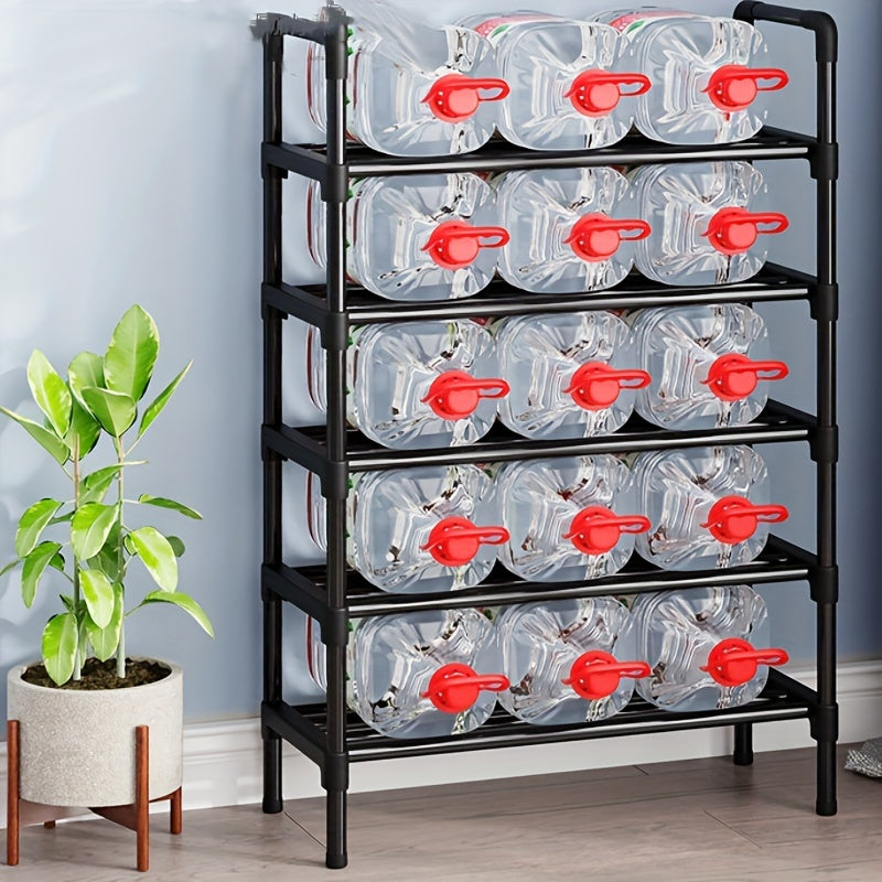 Универсальная черная металлическая обувница для прихожей, спальни или уличного хранения; не водонепроницаемая для использования в саду, на газоне или на патио.