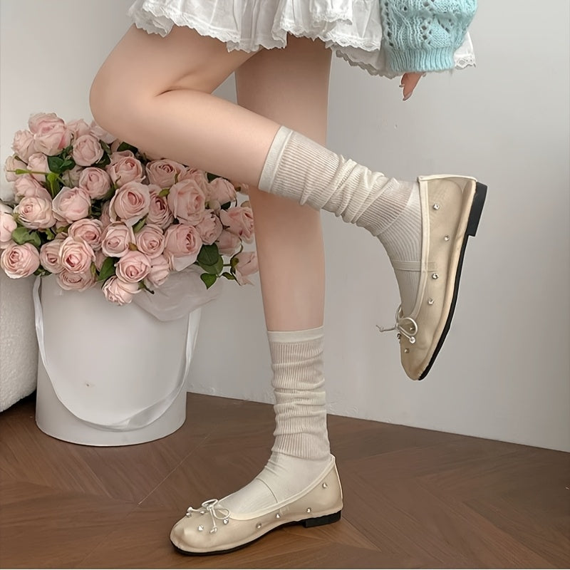 Women's Mesh Slip-On Flats with Ankle Strap Beige Comfortable All-Season