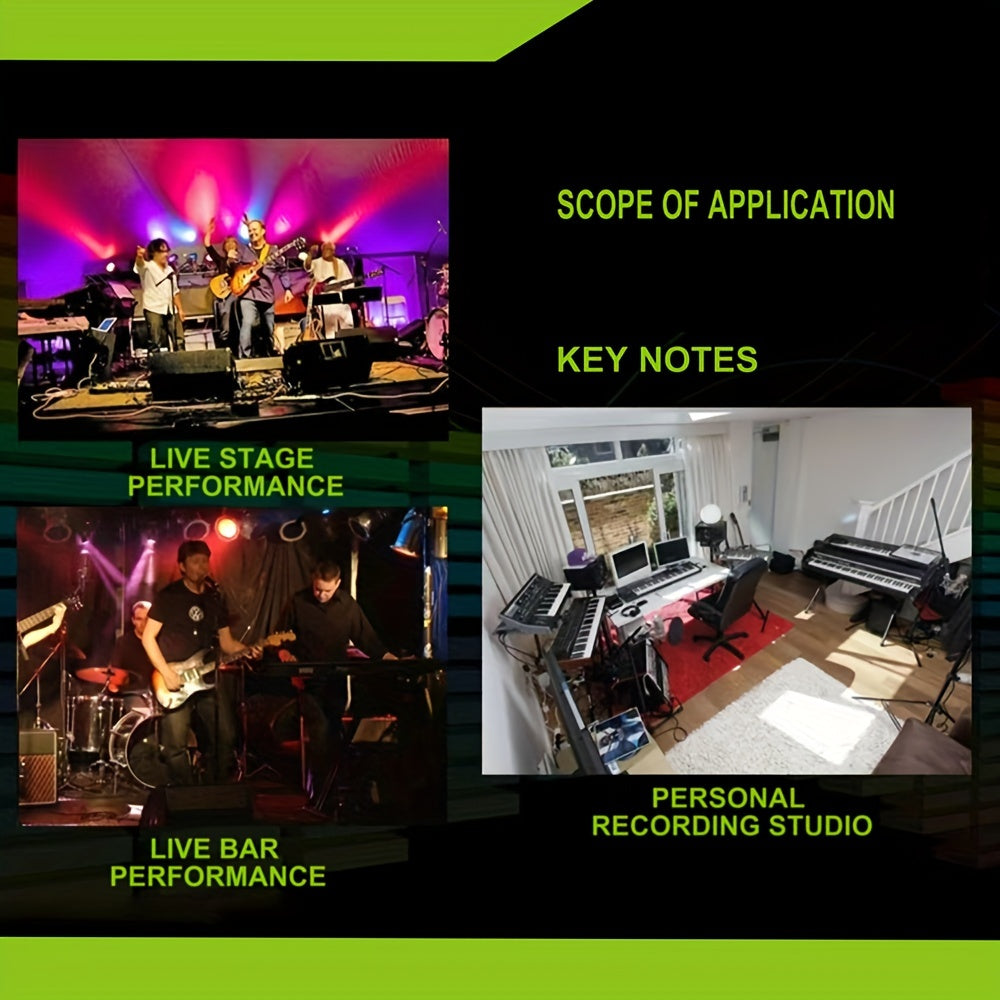 Resistive Audio Isolation DI Box for Guitar and Studio Equipment Black